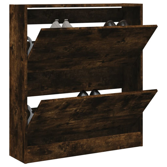 Skoskap Skohylle Skobenk Røkt Eik 80x21x87,5 cm