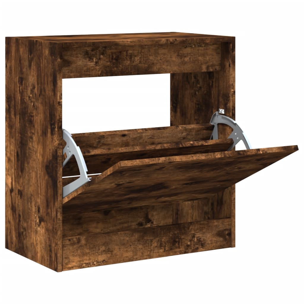 Skoskap Skohylle Skobenk Røkt Eik 60x34x63,5 cm