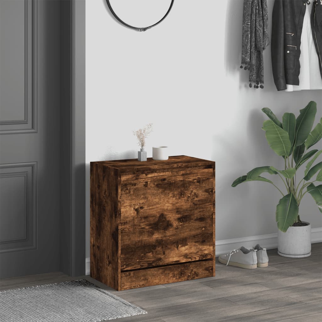 Skoskap Skohylle Skobenk Røkt Eik 60x34x63,5 cm