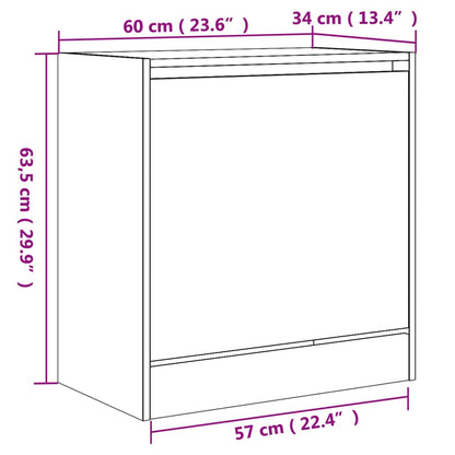 Skoskap Skohylle Skobenk Røkt Eik 60x34x63,5 cm