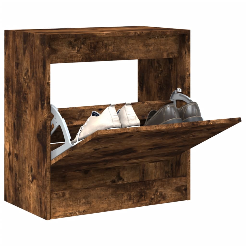 Skoskap Skohylle Skobenk Røkt Eik 60x34x63,5 cm