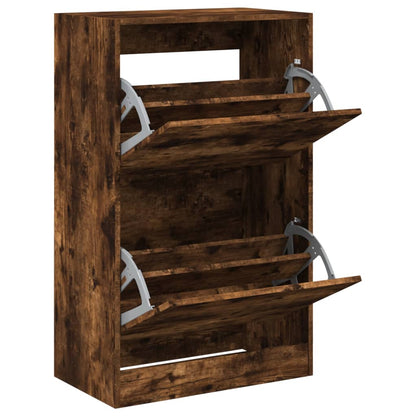 Skoskap Skohylle Skobenk Røkt Eik 60x34x96,5 cm