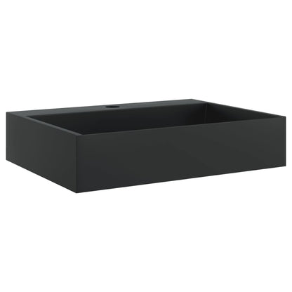 Baderomsvask 50x38x11 cm mineralstøpt/marmorstøpt Svart