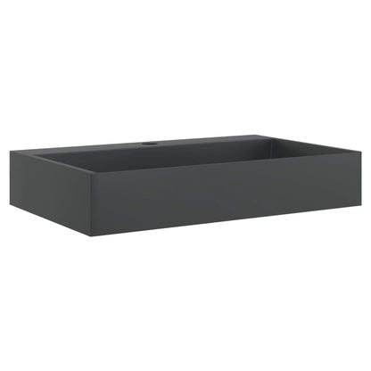 Baderomsvask 60x38x11 cm mineralstøpt/marmorstøpt Svart