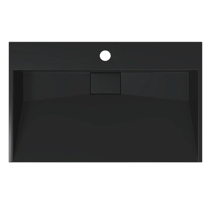 Baderomsvask 60x38x11 cm mineralstøpt/marmorstøpt Svart