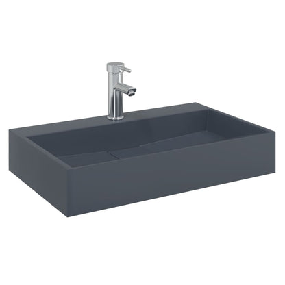 Baderomsvask 60x38x11 cm mineralstøpt/marmorstøpt antrasitt