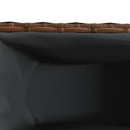 Plantekasse med 3 potter brun 105x30x32 cm polyrotting