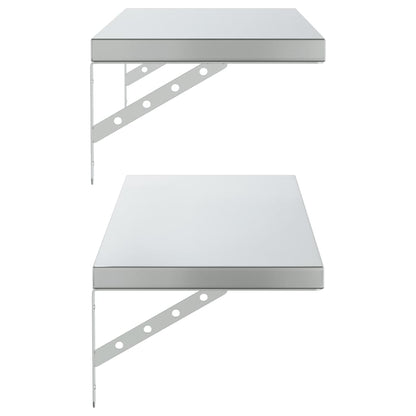 Vegghylle DIV. 2 stk 100x30 cm sølv rustfritt stål