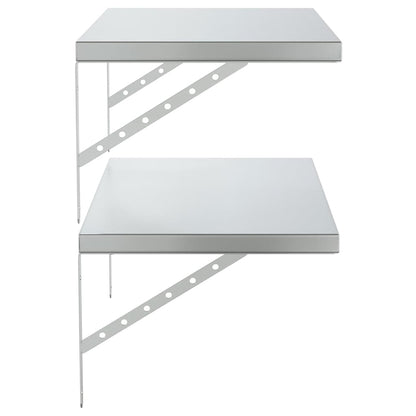 Vegghylle DIV. 2 stk 75x40 cm sølv rustfritt stål