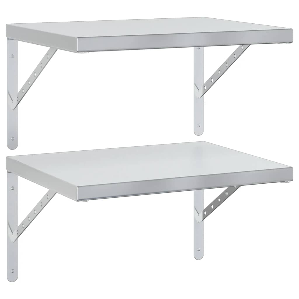 Vegghylle DIV. 2 stk 50x40 cm sølv rustfritt stål