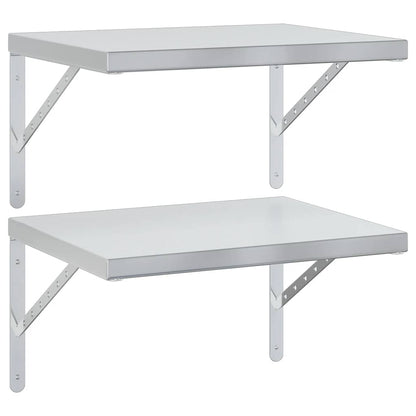 Vegghylle DIV. 2 stk 50x40 cm sølv rustfritt stål