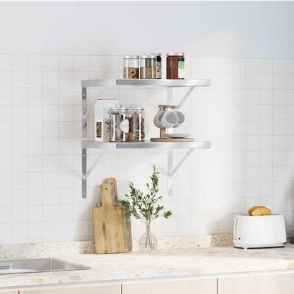 Vegghylle DIV. 2 stk 50x40 cm sølv rustfritt stål