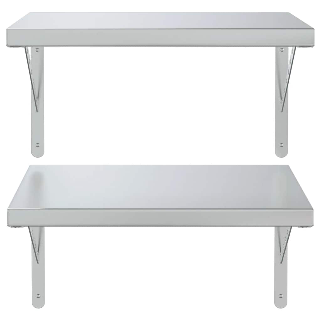 Vegghylle DIV. 2 stk 50x40 cm sølv rustfritt stål