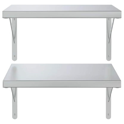 Vegghylle DIV. 2 stk 50x40 cm sølv rustfritt stål