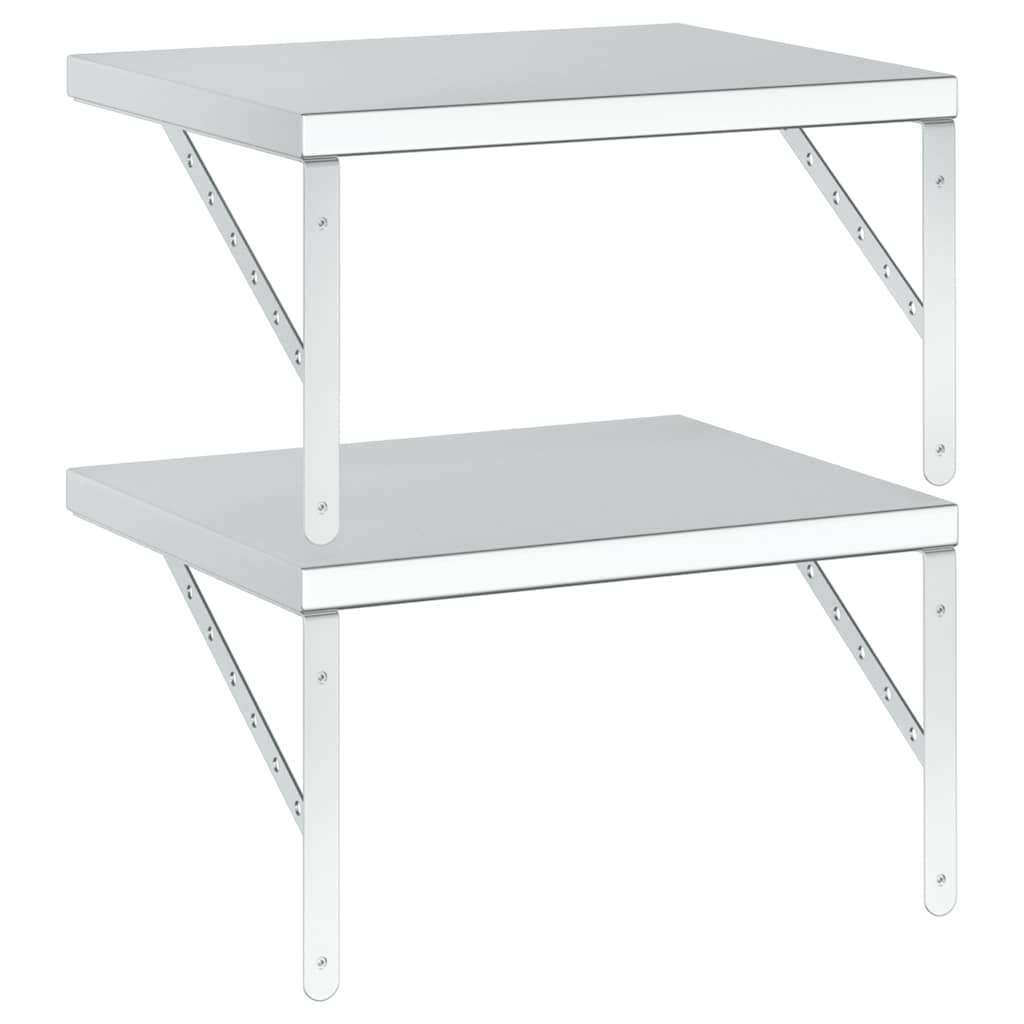 Vegghylle DIV. 2 stk 50x40 cm sølv rustfritt stål