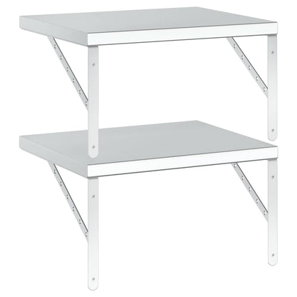 Vegghylle DIV. 2 stk 50x40 cm sølv rustfritt stål