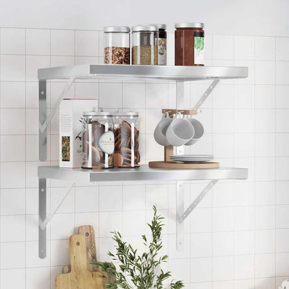 Vegghylle DIV. 2 stk 50x40 cm sølv rustfritt stål