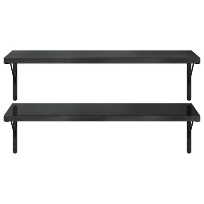 Vegghylle DIV. 2 stk 100x40 cm Svart rustfritt stål