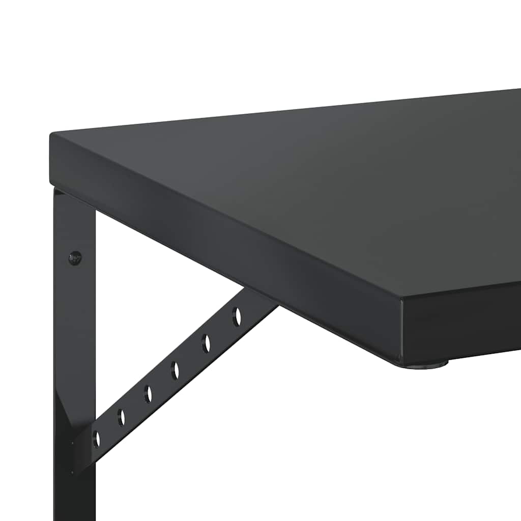 Vegghylle DIV. 2 stk 100x40 cm Svart rustfritt stål