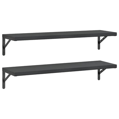 Vegghylle DIV. 2 stk 100x30 cm Svart rustfritt stål