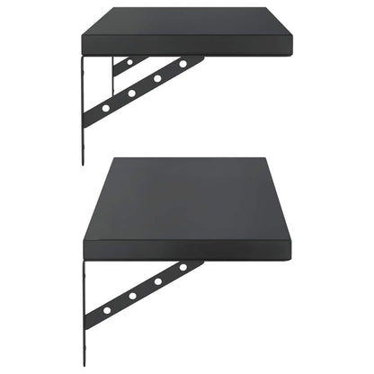Vegghylle DIV. 2 stk 100x30 cm Svart rustfritt stål