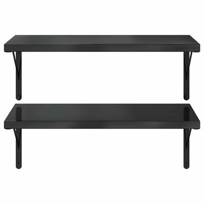 Vegghylle DIV. 2 stk 75x40 cm Svart rustfritt stål