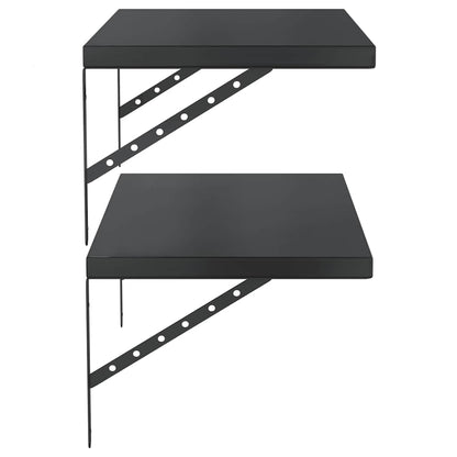 Vegghylle DIV. 2 stk 75x40 cm Svart rustfritt stål