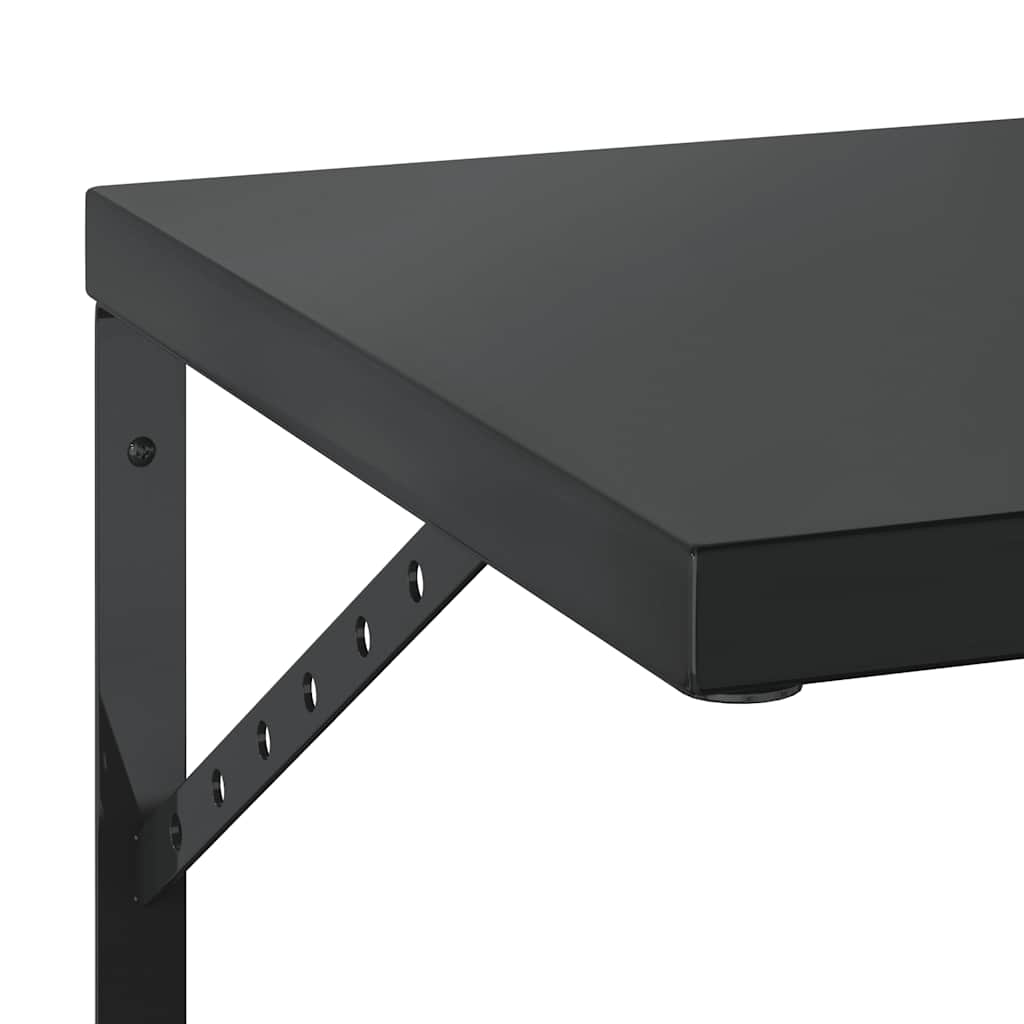 Vegghylle DIV. 2 stk 75x40 cm Svart rustfritt stål