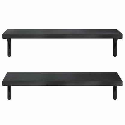 Vegghylle DIV. 2 stk 75x30 cm Svart rustfritt stål