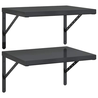 Vegghylle DIV. 2 stk 50x40 cm Svart rustfritt stål