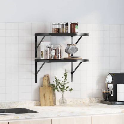 Vegghylle DIV. 2 stk 50x40 cm Svart rustfritt stål