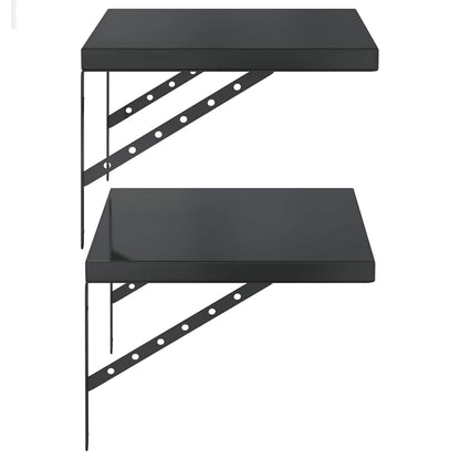 Vegghylle DIV. 2 stk 50x40 cm Svart rustfritt stål