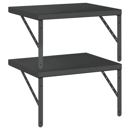 Vegghylle DIV. 2 stk 50x40 cm Svart rustfritt stål