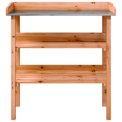Utendørs Blomsterstativ Plantebord med hyller Brun 78x38x82,5 cm heltre gran