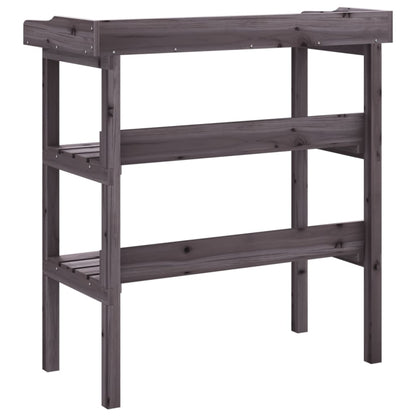 Utendørs Blomsterstativ Plantebord med hyller Grå 78x38x82,5 cm heltre gran