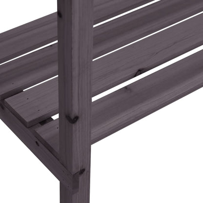 Utendørs Blomsterstativ Plantebord med hyller Grå 78x38x82,5 cm heltre gran
