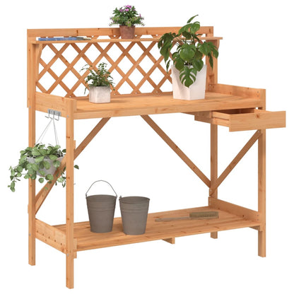 Pottebenk med espalier brun heltre gran