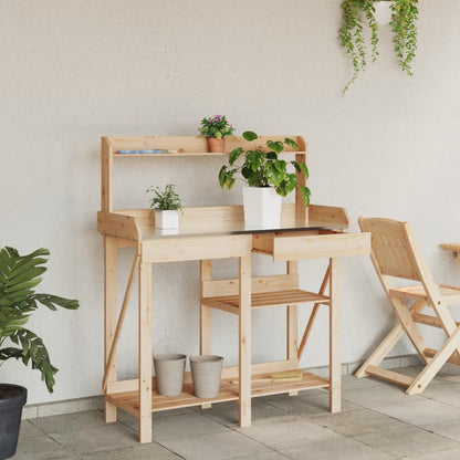 Utendørs Blomsterstativ Plantebord med hyller heltre gran