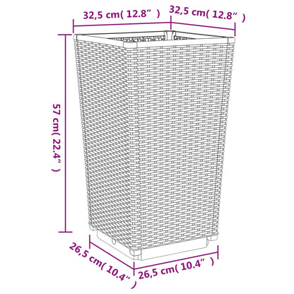 Utendørs Blomsterpotte Polypropen (PP)r 2 stk lysegrå 32,5x32,5x57 cm PP