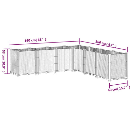 Plantekasse hvit 160x160x53 cm PP