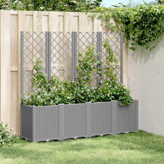 Hageespalje Plantekasse PP lysegrå 160x40x140 cm PP