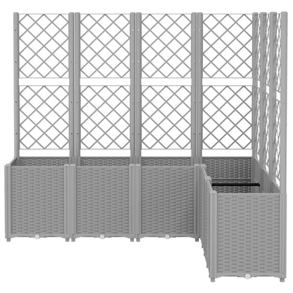 Plantekasse med espalier lysegrå 160x120x140 cm PP