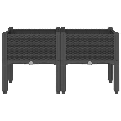 Plantekasse med ben svart 80x40x42 cm PP