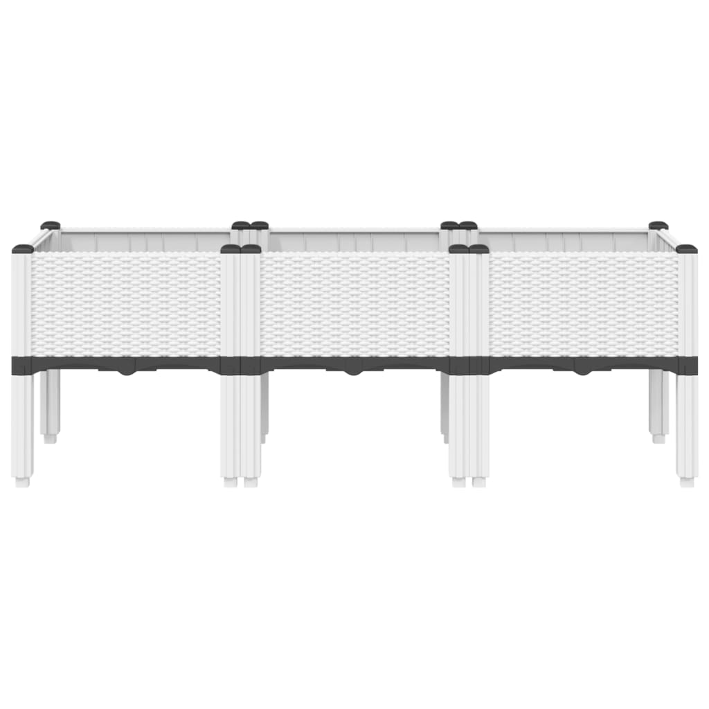 Utendørs Blomsterkasse Plantekasse Polypropen (PP) med ben Hvit 120x40x42 cm PP