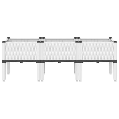 Utendørs Blomsterkasse Plantekasse Polypropen (PP) med ben Hvit 120x40x42 cm PP