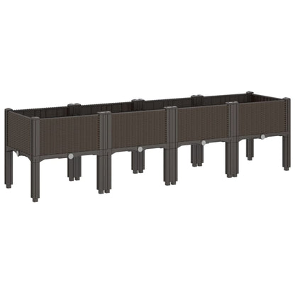 Plantekasse med ben brun 160x40x42 cm PP