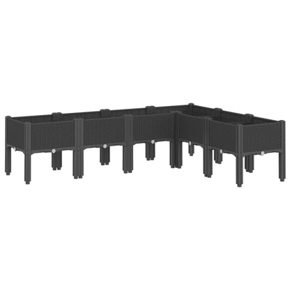 Plantekasse med ben svart 160x120x42 cm PP
