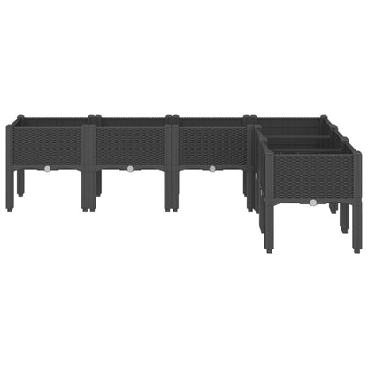 Plantekasse med ben svart 160x120x42 cm PP