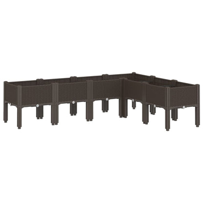 Plantekasse med ben brun 160x120x42 cm PP