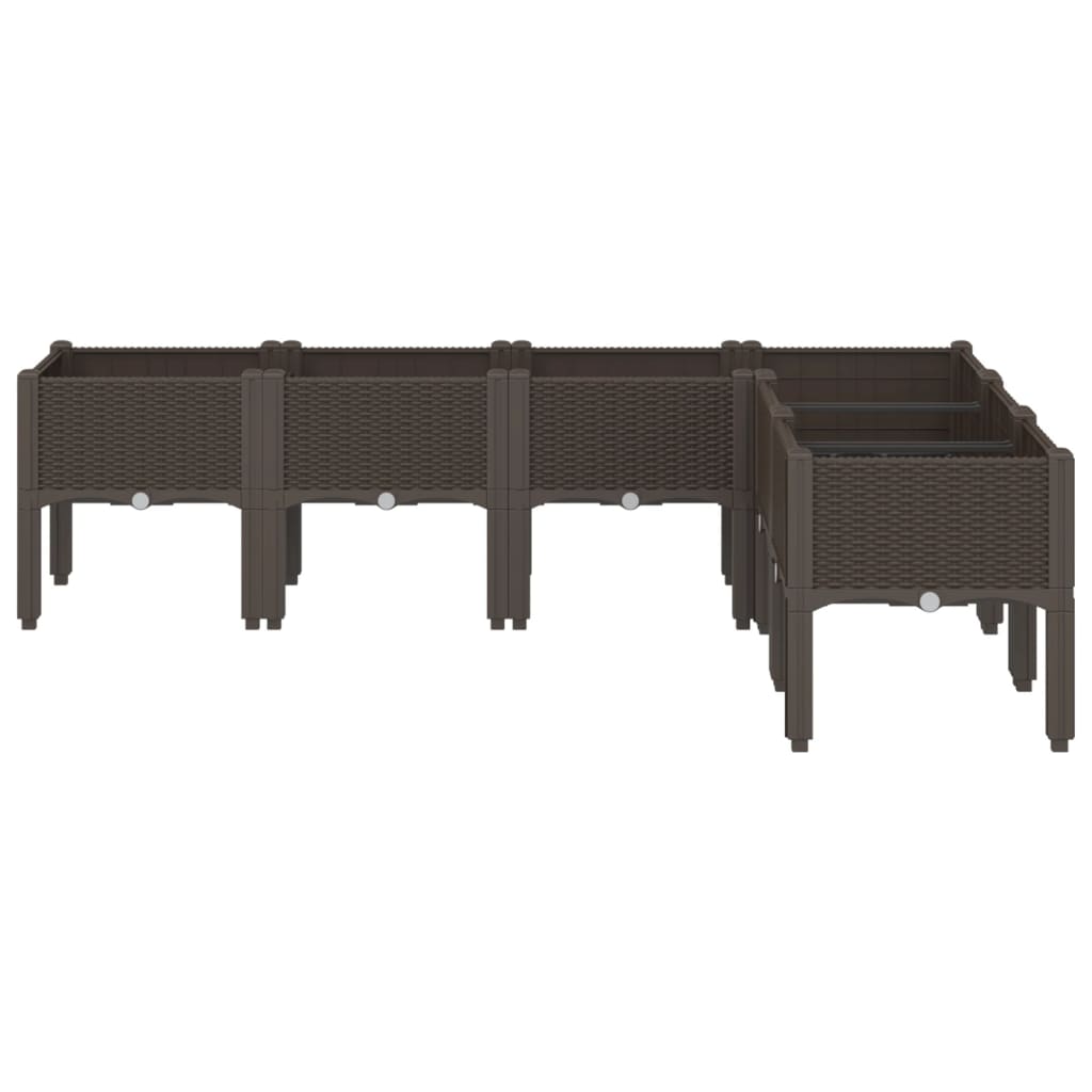 Plantekasse med ben brun 160x120x42 cm PP